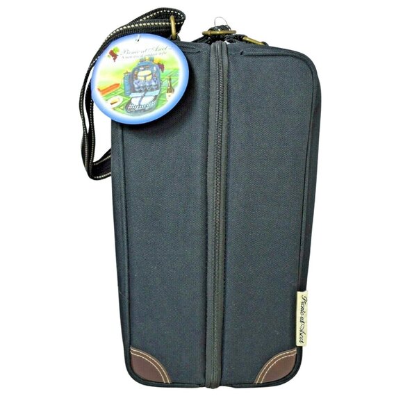 Picnic at Ascot Sunset Deluxe Insulated Single Bottle Wine Bag with Glasses - Picture 2 of 7